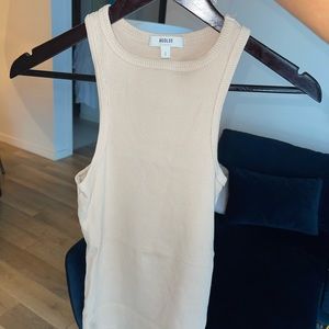 Women’s Ribbed Tank From Revolve, Beige Small